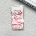 Set de 6 pinzas de pelo de estrella rosa con lazos bonitos, ideal para peinados y conciertos. - Juego Rosa
