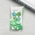 Set di mollette per capelli a stella con nastri verdi, accessori carini per donne e ragazze. - Set stile verde