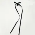 Black ribbon hair claw clip long streamer bow balletcore sweet hair accessories cute - Black