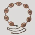 Dettaglio della catena in metallo rame antico con maglie ovali floreali. - Stile Girasole Fine Bronzo (30)