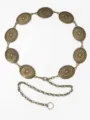 Dettaglio della cintura a catena in metallo con medaglioni ovali color bronzo - Stile Onda Raggiante Bronzo (14)