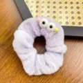 Cute purple plush monster hair scrunchie with big googly eyes for girls - Big-eyed Monster Purple
