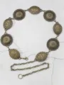 Cintura concho vintage in bronzo con medaglioni incisi e catena a maglie regolabile - Stile Intagliato Sole Bronzo Antico (8)