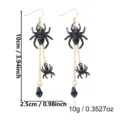 Boucles d'oreilles araignée noire de style gothique pour Halloween, 10 cm. - Style Tassel Araignée Noire (ER26Y0298-2)