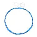 Detail of handmade bohemian blue beaded waist chain for stylish summer beach fashion - Deep Blue And Black Bead Style / Black Blue