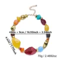 Detailed view of colorful marbled resin necklace with irregular beads and dimensions - Style 1