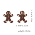 Dettagli degli orecchini omino di pan di zenzero con dimensioni di 3,5 cm e peso di 10,8 g - Omino di Pan di Zenzero Sorridente
