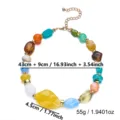 Detailed dimensions of colorful irregular resin bead necklace for women - Style 2