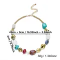Detailed view of colorful resin beaded necklace with precise measurements and weight. - Style 4