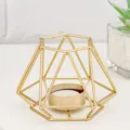 Modern geometric metal candle holder for home decor, wedding tabletop and party centerpiece. - Hexagonal Vase / Gold