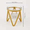 Minimalist modern metal glass tealight candle holder decorative ornament home decor - Geometric Candle Holder / Gold