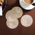 Στρογγυλό σουπλά PVC χρυσό σκανδιναβικό, πολυτελές θερμομονωτικό χαλάκι τραπεζιού, αδιάβροχο πλενόμενο. - Σουσουπέρ Λουλουδιών Vientiane / 10cm / Χρυσό