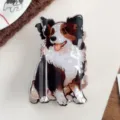 Pinza para el pelo con forma de Border Collie, accesorio decorativo de acetato para mujer - Border Collie