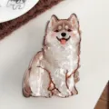 Pince à cheveux mignonne chiot Samoyède avec finition perlée pour chignon fille - Samoyède