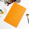 Orange rectangular leather placemat scene detail, modern heat resistant dining table mat - Rectangle / Yellow