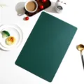 Green leather place mat, rectangle waterproof heat resistant table mat for dining table. - Rectangle / Green