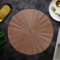 Tovaglietta rotonda in PVC stile nordico, lavabile, resistente all'olio e isolante termico. - Diametro 38cm / Oro rosa