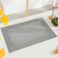 Grey PVC woven placemat heat resistant waterproof table mat for dining room decor SKU - Silver