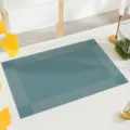 Blue PVC woven placemat heat resistant waterproof table mat for dining table decor - Blue