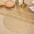 Gold hollow flower PVC placemat heat insulated cup mat modern table decoration home decor - Tennis Flower Placemat / 38 cm / Gold