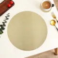 Gold hollow round PVC placemat heat insulation coffee cup mat modern minimalist table decor - Diameter 38cm / Gold