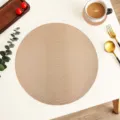 Round gold PVC hollow placemat heat resistant table mat stylish coffee cup mat pad - Diameter 38cm / Rose Gold