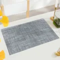 PVC woven placemat heat resistant waterproof table mat grey grid dining table decor pad - 45X30CM / Smoke