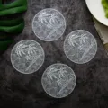 Round hollow PVC placemat stylish nordic table mat oil-proof heat resistant dining pad - Coconut Tree / 10cm / Silver