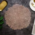 Round hollow placemat rose gold insulated table mat waterproof western dining decor 1pc - Raindrop Placemat / 38 cm / Rose Gold