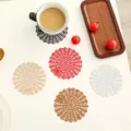 Halloween spider web PVC placemat round heat-resistant waterproof coaster tableware - Coaster (Diameter 10cm) / Gold