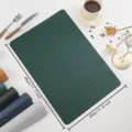 Woven leather placemat waterproof heat resistant table mat PU leather placemat for dining - Rectangular Woven Texture Leather Placemat / Grass Green