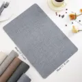 High quality PU leather placemat waterproof heat resistant table mat Nordic solid color dining mat - Grey Blue