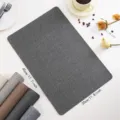 Waterproof PU Leather Placemat Heat Resistant Dining Table Mat Nordic Style Tableware Pad - Dark Gray