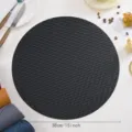 Round leather placemat waterproof oil proof heat insulation table mat for dining room decor - Carbon Black