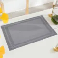 Gray PVC woven placemat, waterproof heat-resistant table mat for modern dining decor style - Silver Gray
