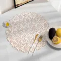 Tovaglietta rotonda in PVC stampata in oro stile lusso impermeabile termoresistente per cucina - Oro rosa