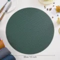 Round woven leather placemat, waterproof and heat resistant dining table mat for home decor. - Grass Green