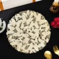 Tovaglietta tonda con farfalla cava in PVC stampato in oro tappetino termico decorazione - 38 cm / Oro