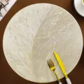 Luxurious gold foil feather placemat PVC Nordic waterproof thermal table mat for dining - Gold Feather Placemats (38cm)