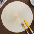 Round PVC gold foil placemat Nordic style heat insulation table mat waterproof washable - Diameter 38cm / Gold