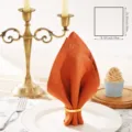 Solid color cotton linen napkin for wedding hotel table decor, elegant orange table cloth. - 48x48cm / Orange