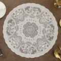 Ronde witte kanten placemat van PVC warmte-isolatie tafelmat voor eettafel decoratie - Wit