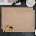 Burlap placemat linen table mat waterproof heat insulation pad rustic style tableware decor - 45X30CM / Jute Color