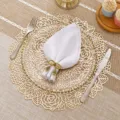 Nordic rose hollow PVC placemat gold table mat washable heat insulated dining room decor - 38cm Placemat / Gold
