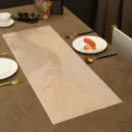 Noords PVC Tafelduiker Gouden Veer Placemat Waterdichte Hittebestendige Eettafel Mat - Feder Tafelloper / 91x33cm / Roségoud