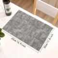 Grey woven placemat heat resistant table mat for dining room table decoration 43x30cm - Smoke