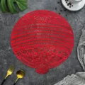 Red hollow PVC placemat for dining table heat resistant decorative table mat stylish setup. - Red