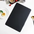 Black leather placemat rectangular heat resistant table mat modern minimalist dining pad - Rectangle / Black