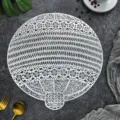 White hollow PVC placemat Nordic style heat resistant table mat for dining room decor - Silver