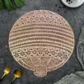 Nordic style hollow PVC bronzing hot air balloon placemat heat-insulating washable table mat - Rose Gold